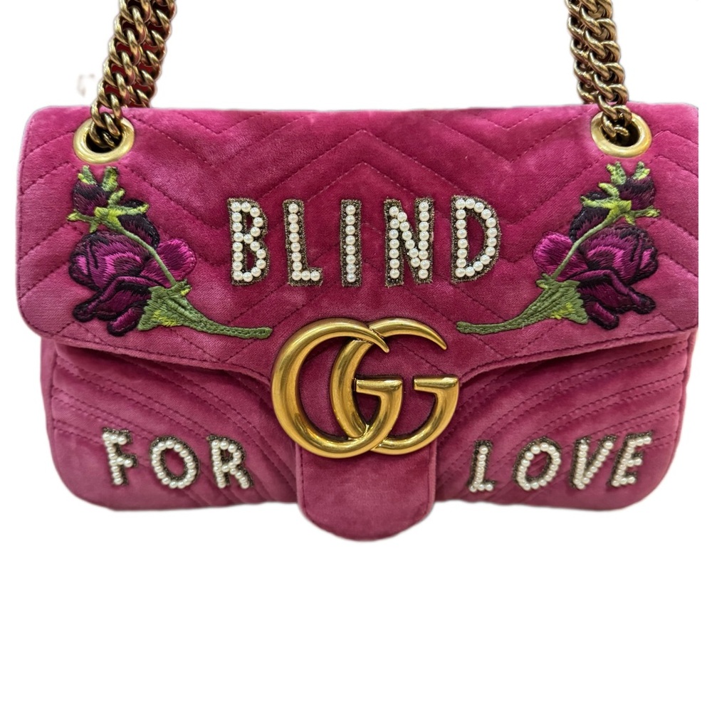 Gucci Pink Floral Embroidered Shoulder Bag - Picture 6 of 10